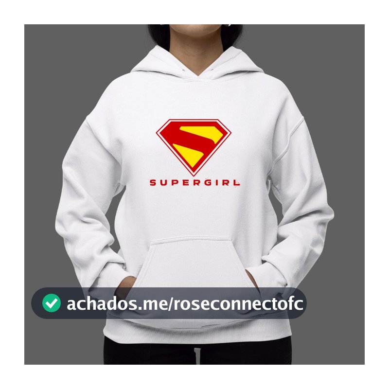 Moletom Canguru com Capuz Supergirl Blusa Unissex Filme Estampado De Algodão2026