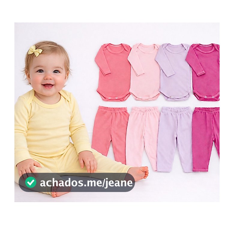 Kit 8 Peças Body + Mijão Conjunto Menina Menino Manga Longa Infantil Bori Feminina Masculino P ao G
