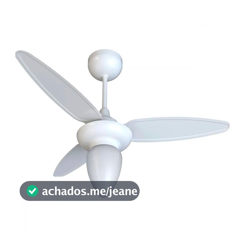 Ventilador de Teto Ventisol Wind 3 Pás Bivolt Branco