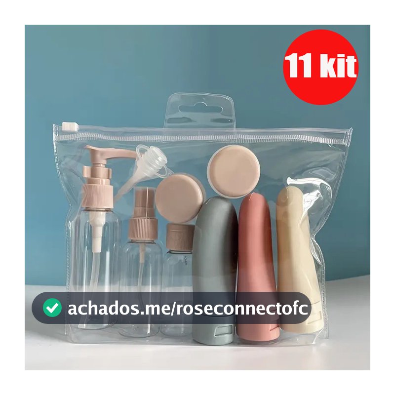 Kit 11 De Frascos Para Viagem Conjunto Multifuncional Peças Creme Cosméticos Viagem -S1