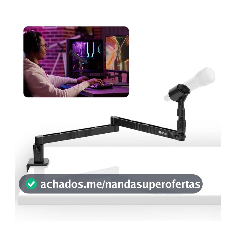ULANZI LS26 Suporte Baixo para Microfone – Compatível com Câmera, Celular, Action Cam e Luz LED