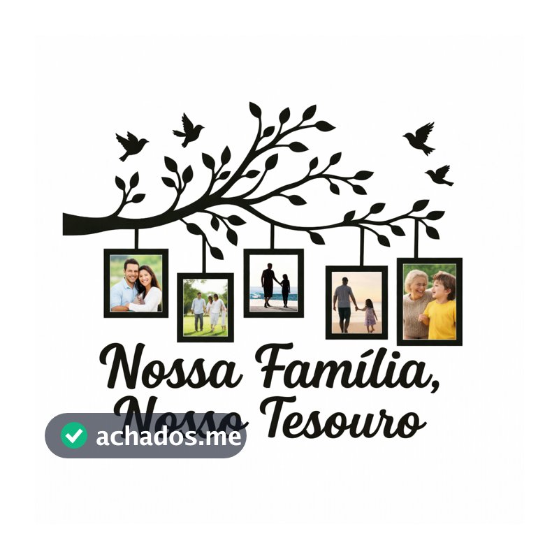 Quadro Porta Retrato Parede Decorativo Mdf 40x70 Árvore Molduras Foto Família Decoração Sala