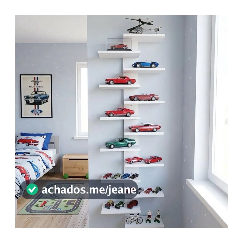 Torre Prateleira em MDF para Decoração Carrinhos Brinquedos Multiuso