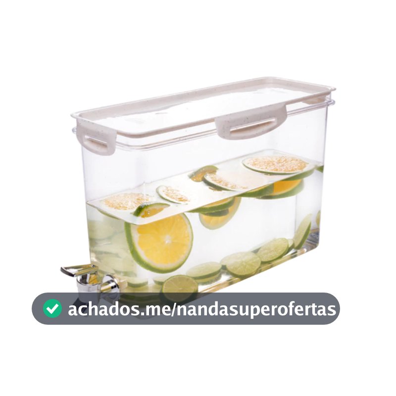 Reservatório De Água Geladeira Torneira 6L Água Gelada Praticidade Pote - Plasútil