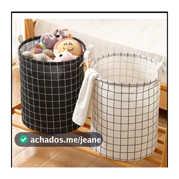 CESTO ORGANIZADOR MULTIUSO DOBRAVEL PROVA D'ÁGUA P/ ROUPA SUJA BRINQUEDOS