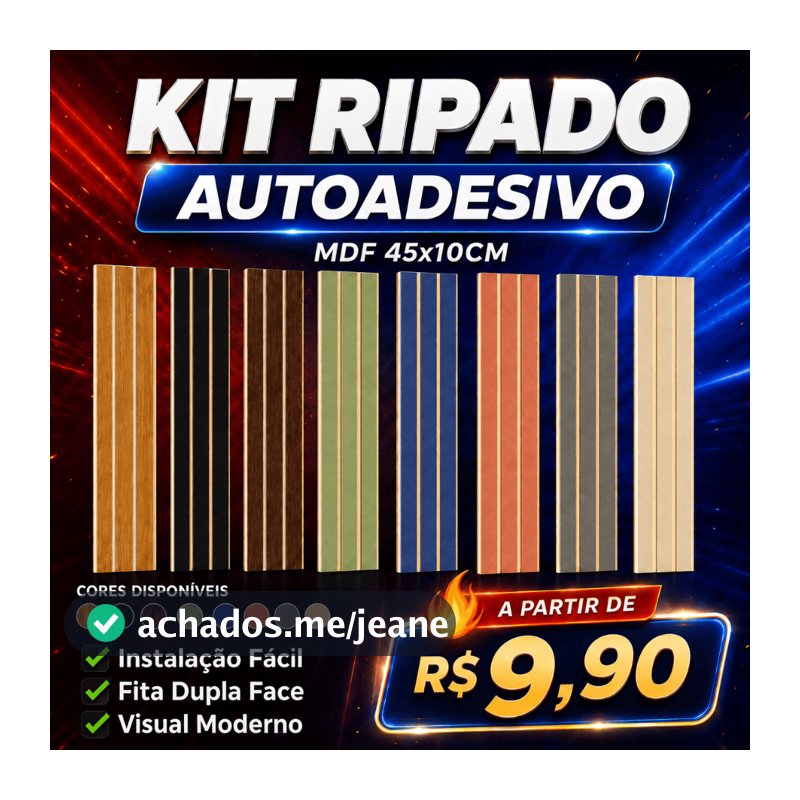 Kit Até 100 Placas Ripados Revestimento Painel Laminado 45x10cm Decoração Sala Casa Envio Imediato