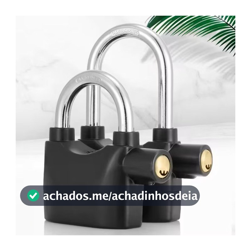 Cadeado antifurto para motocicleta com alarme sonoro