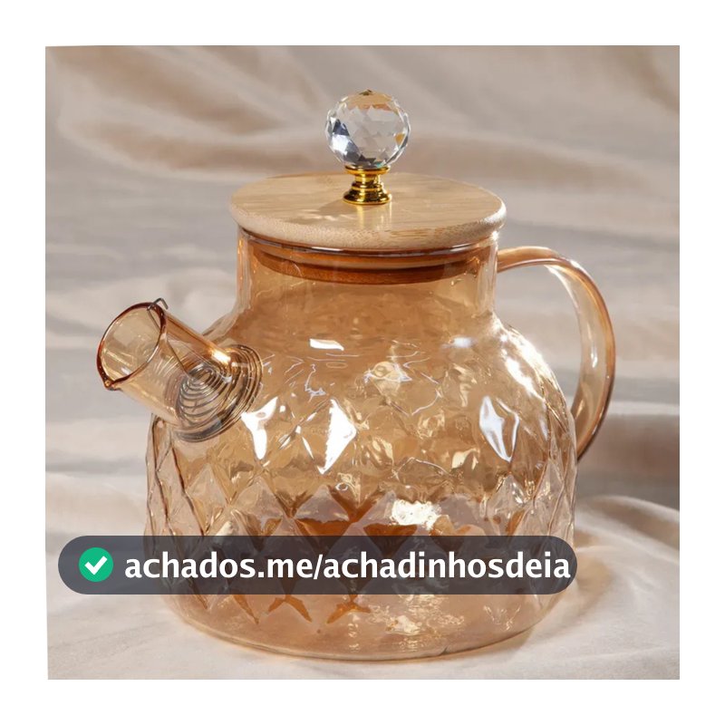 Chaleira de Vidro Âmbar com Infusor 1L Bule Chá Resistente ao calor Para Café Cozinha
