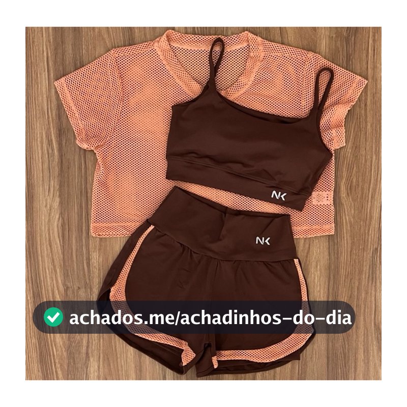 Conjunto fitness short duplo 3 pecas