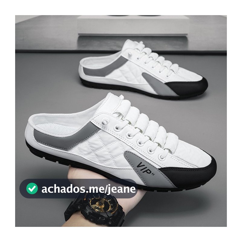 Sapatos Baixos Masculinos Brancos Amarelos