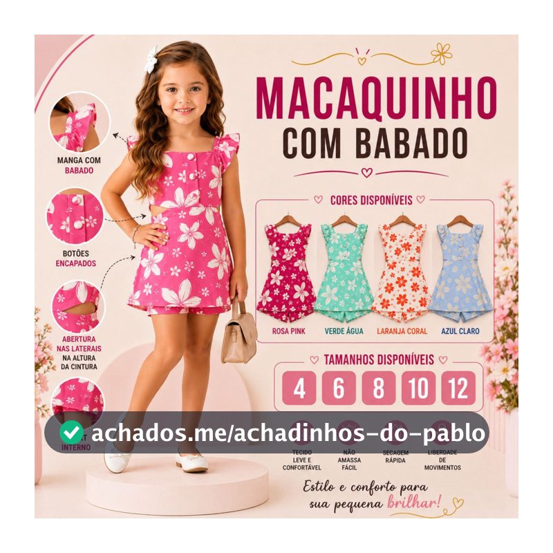 Macaquinho Infantil com Babado – Delicado, Moderno e Cheio de Charme