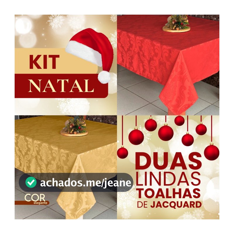 Kit 2 Toalha de Mesa 2,00 x 1,40 m Natalinas Para Mesa De Jantar Melhor Preço
