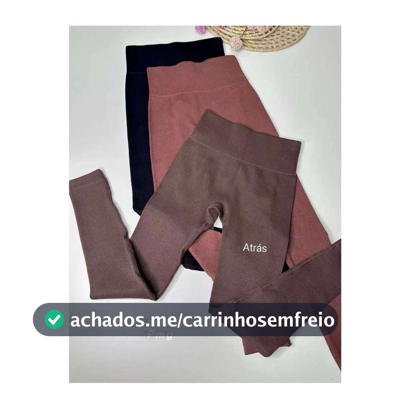 Calça Legging Canelada de Cintura Alta Sem Costura para Academia Feminina, Elástica e Fitness