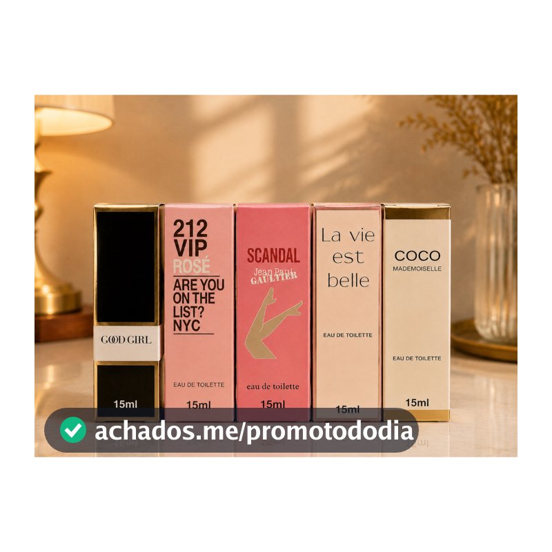 Kit 5 Mini Perfumes Femininos 15ml Fragrâncias Portáteis Para Bolsa