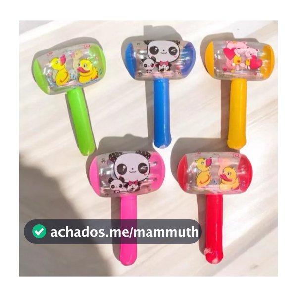 Kit 40/ Martelo Inflavel C/LUZ LED 25CM Brinquedo Bebê Crianca Festa e Lembrancinhas