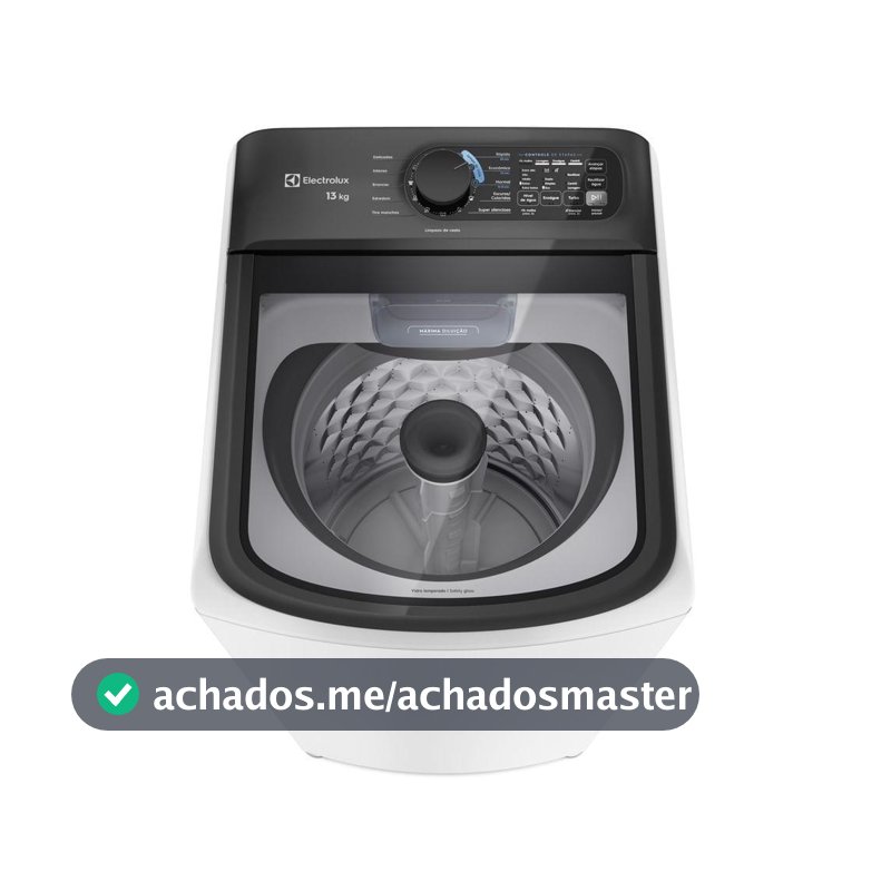 Máquina de Lavar Electrolux Efficient 13kg Branca Compacta, Econômica e Pré-diluição (LET13)