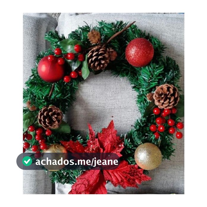 Guirlanda de Natal 40cm Crua Sem Enfeites Monte sua Decoração Natalina Fim de Ano - Decoração--6168