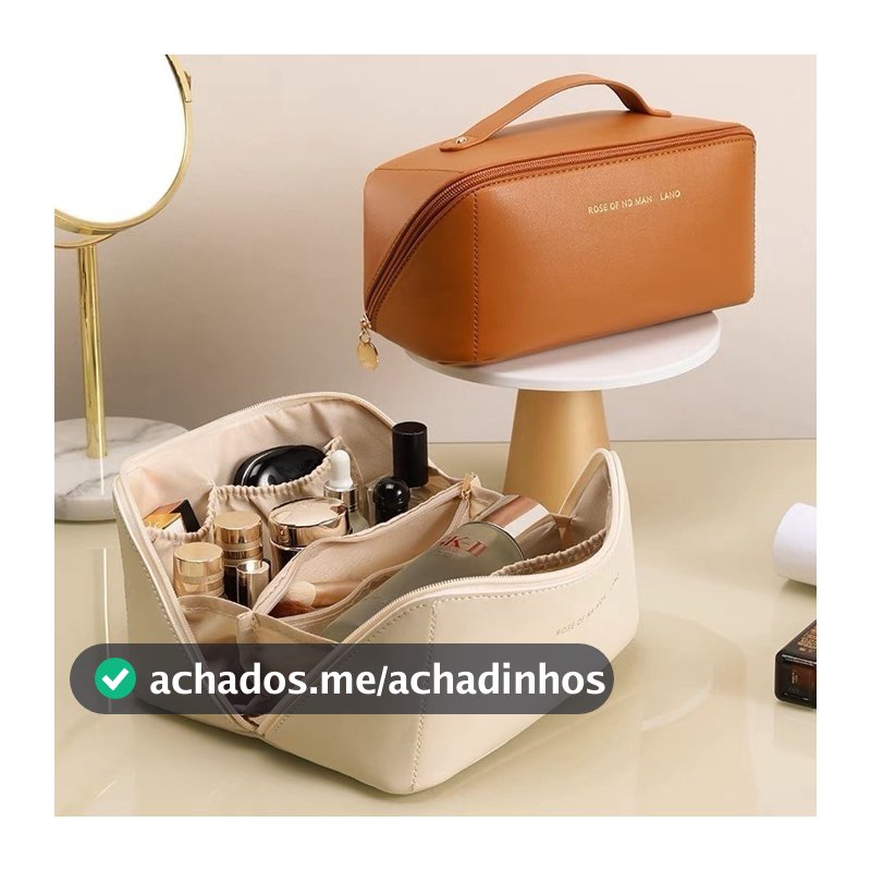Necessaire Bolsa De Maquiagem Em Couro Armazenamento De Cosméticos Saco De Viagem Organizador De Bagagem De Beleza yobel