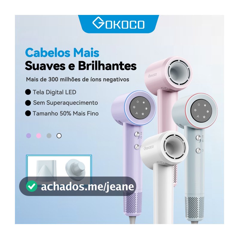 GOKOCO secador de cabelo de alta velocidade secador de cabelo de íon negativo secador de cabelo profissional cuidado de