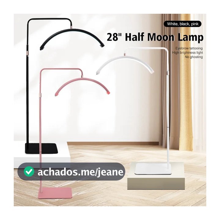 Luminária LED Ring Light Arco Meia Lua Estética Sobrancelha 1.8M Com Suporte E Controle Remoto HD-M6X