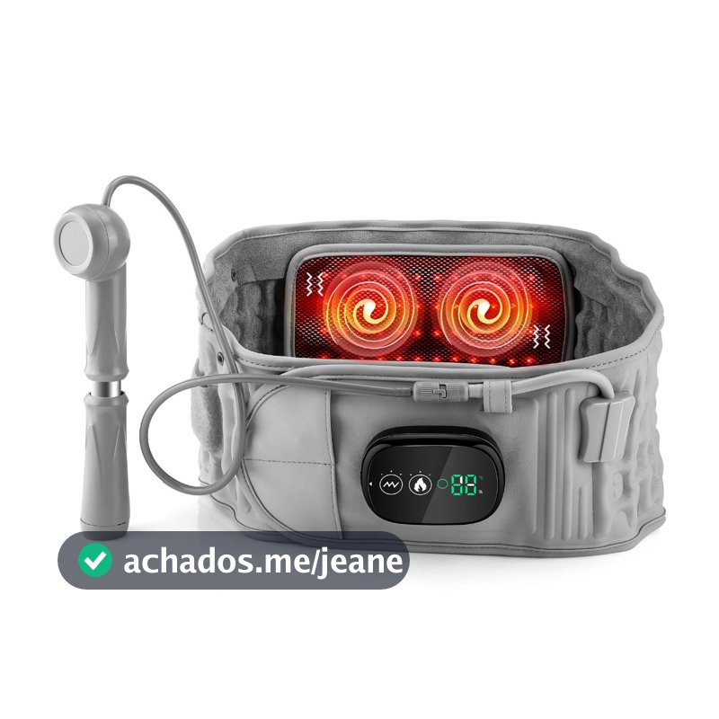Almofada De Aquecimento Com Massageador De Airbag Para Alívio Da Dor Nas Costas , 3 Calors + 3 Vibrações , Terapia De Lu