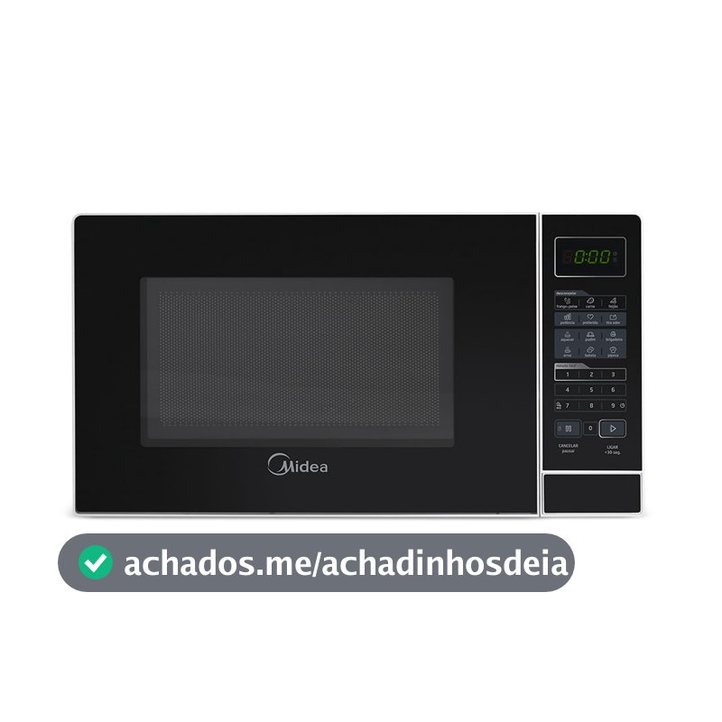 Micro-ondas 20L Branco Porta Preta Minuto Fácil Midea