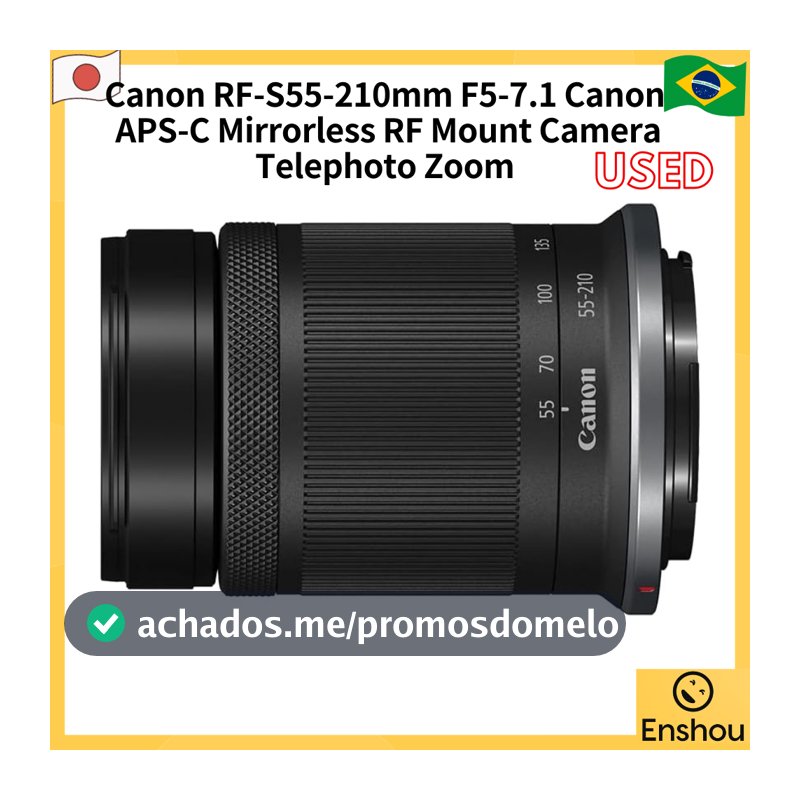 FromJapan[USED]The Canon RF-S55-210mm F5-7.1 is an STM telephoto zoom lens for Canon APS-C mirrorless RF-mount cameras.