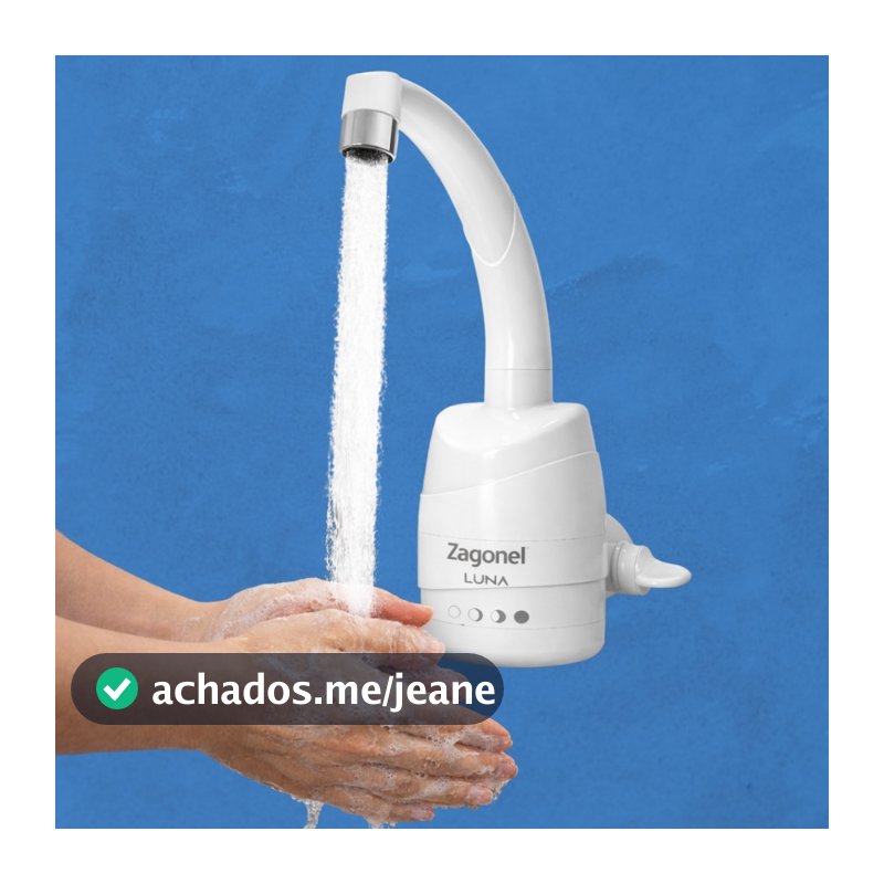 Torneira Eletrica de Parede Para Cozinha Luna 4 Temperaturas Branca Zagonel Arejador Anti Respingos