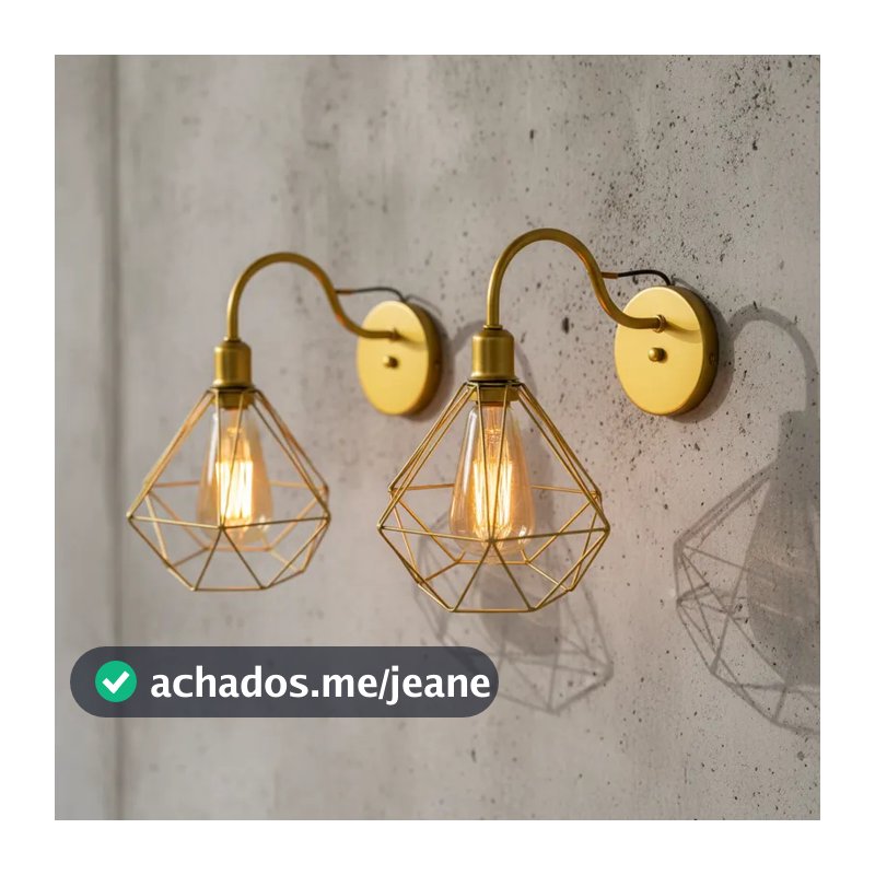 Luminária de Parede Arandela Retro Diamante Aramado Moderno Casa Varanda Area Gourmet