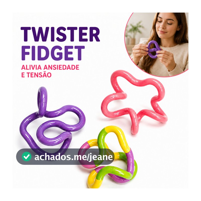 Twister Fidget Anti Estresse Sensorial Flexível Ansiedade Foco Coordenação Cores Sortidas