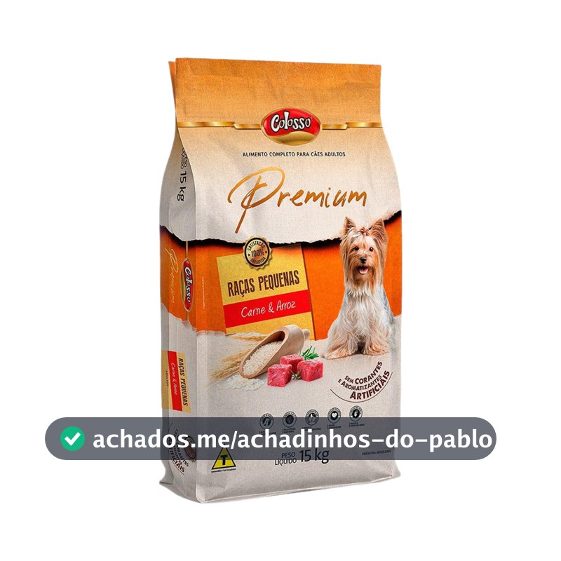 Ração Para Cães Raças Pequenas Premium Colosso- Carne - 15kg
