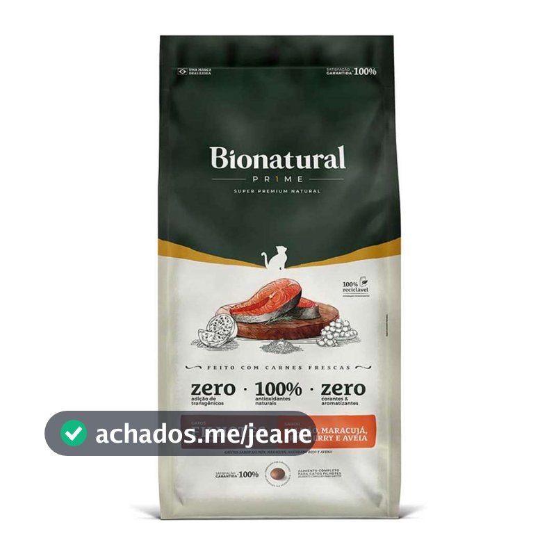 Ração Seca Bionatural Prime Salmão para Gatos Filhotes 20kg