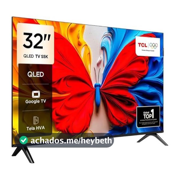 Smart TV 32” FHD TCL 32S5K QLED Dolby Audio Google TV