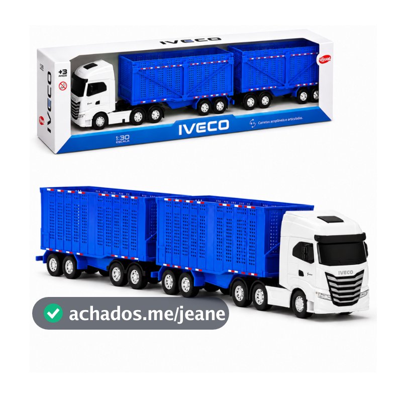 Caminhão Canavieiro Iveco S-Way Brinquedo Rodotrem Articulado 74cm Grande Infantil