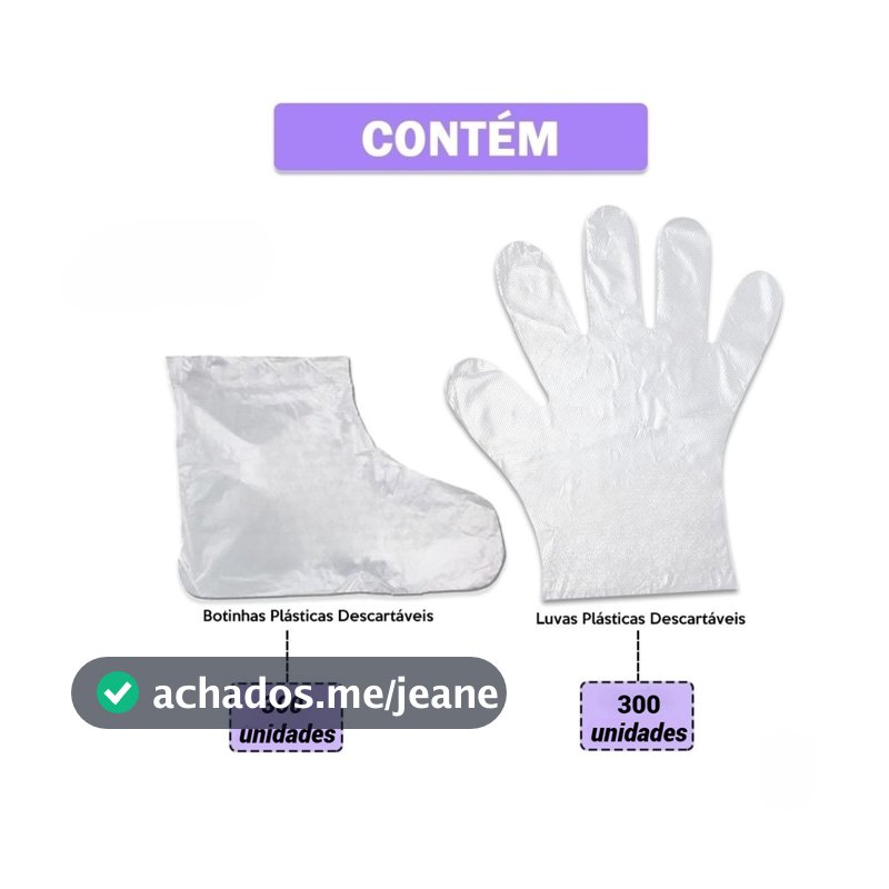 Kit c/ 300 Luvas + 300 Botas Plasticas Descartaveis --150 Pares de Cada