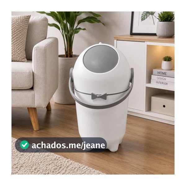 Lixeira Antiodor com Tampa Giravel 10 Litros  - Branca