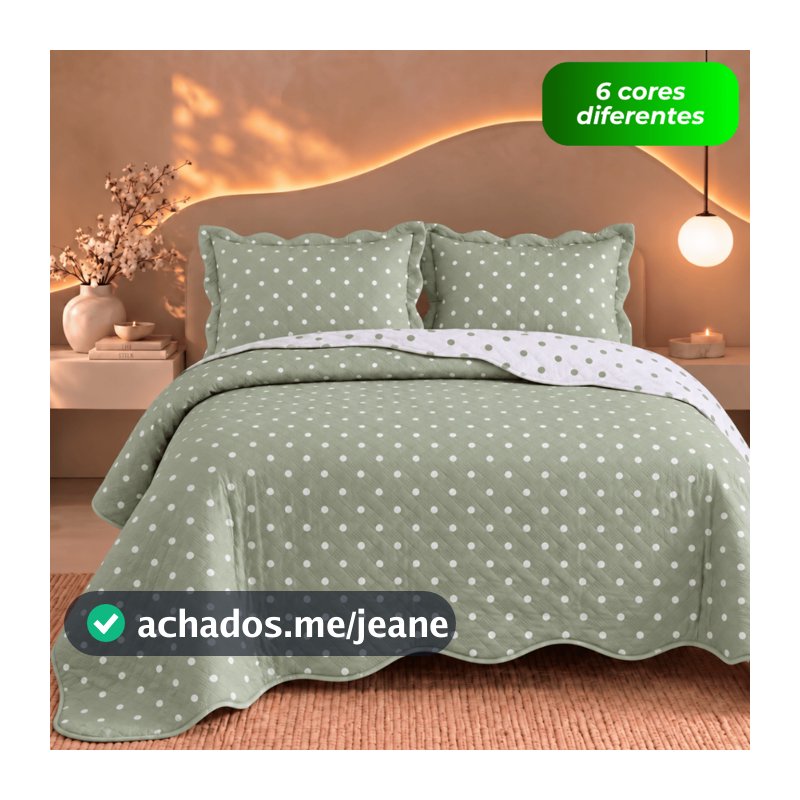 Kit Colcha Cobre Leito Queen Poá Dupla Face Matelado Microfibra 3 Peças Cama Box Porta Travesseiros