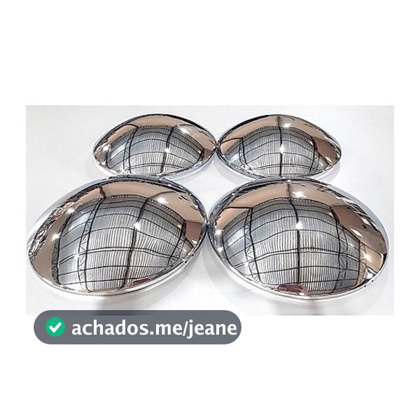 Calota Roda Fusca / Kombi Cromada Abaulada Sem Emblema 4pç