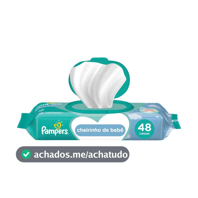 Lenços Umedecidos Pampers Cheirinho de Bebê com 48 unidades