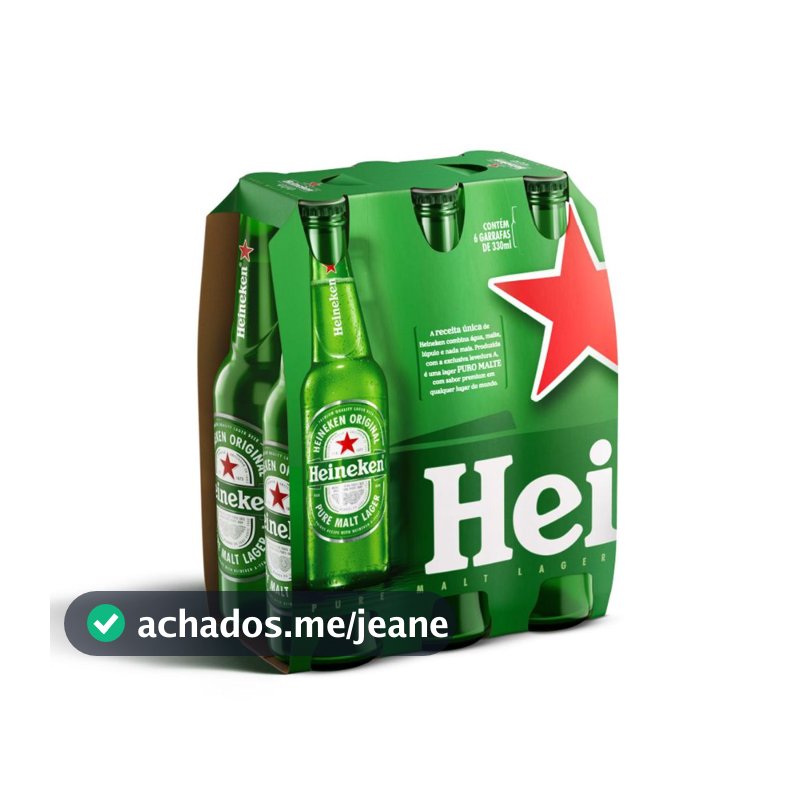 Cerveja Heineken Long Neck 330ml - Pack com 6 Unidades