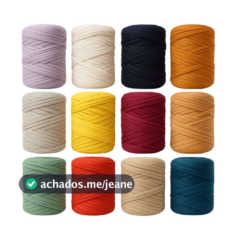 Fio de Malha 1kg Ecológico Residual 140m Artesanato Crochê Tricô - Varias Cores