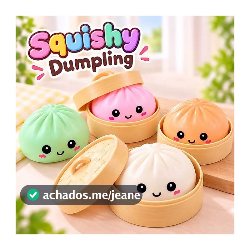 Brinquedo Squishy Dumpling Antiestresse Macio Fofo de Apertar