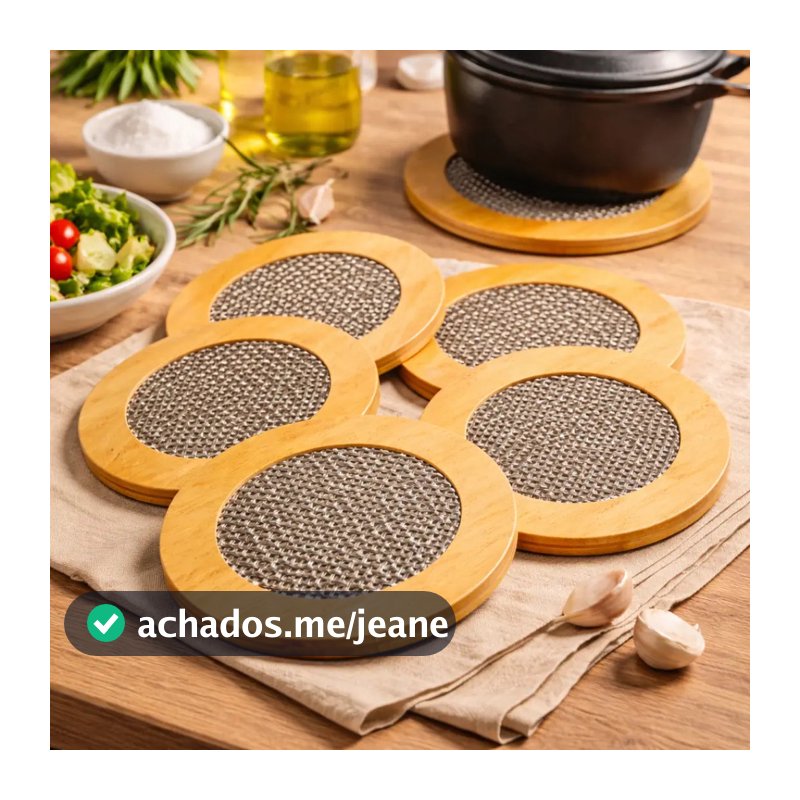 6 Descansos de Panela Decorativo com Base Antiderrapante