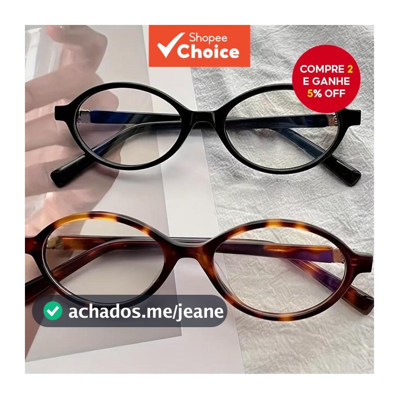 Óculos De Lente Transparente Oval Para PC Mulheres Moda Simples Uso Diário