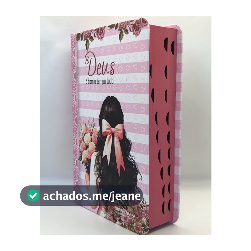 Bíblia Sagrada Tamanho Médio 12,5x19 cm Com Harpa palavras de Jesus em vermelho Deus é bom o tempo todo