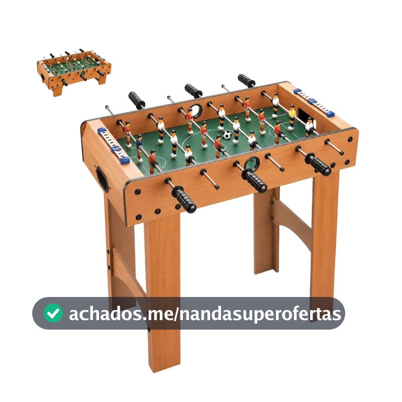 Mesa de Pebolim Infantil de Madeira Totó Brinquedo Mini Futebol de Mesa com 2 Bolinhas