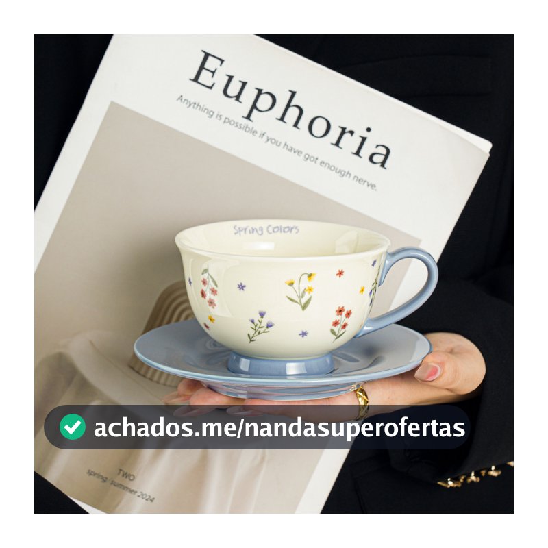 Xícara de café pintada à mão de alto valor, cor Underglaze, pires, cerâmica doméstica, chá da tarde, latte, copo pequeno