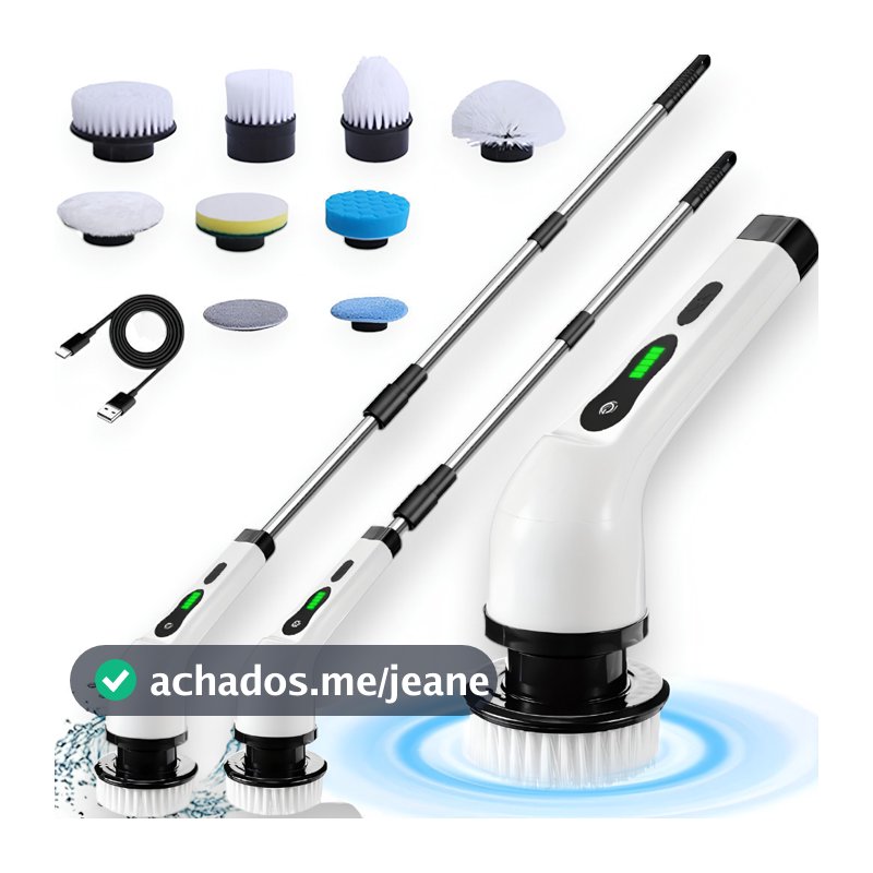 Esfregão Elétrico 9 Em 1 Sem fio Escova De Limpeza Pesada Multiuso 360 Recarregável Giratória