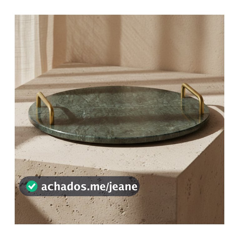 Bandeja em Mármore Metal Madeira Travessa Decoração