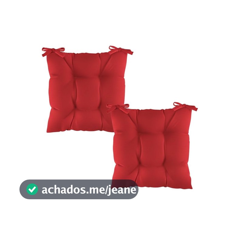 Kit 2 Pçs Almofada Decorativa E Confortavel Futton Oxford Assento p/ Cadeira 40X40cm Cores Diversas